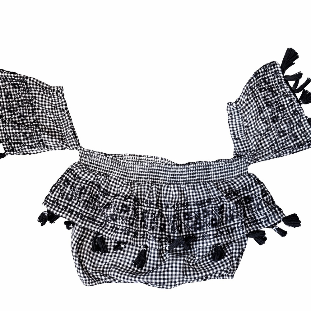 American Eagle Outfitters Black and White Checkered Top